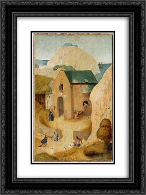 St. James and the Magician Hermogenes 18x24 Black Ornate Wood Framed Art Print Poster with Double Matting by Bosch, Hieronymus