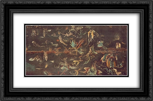 The Last Judgement (detail) 24x16 Black Ornate Wood Framed Art Print Poster with Double Matting by Bosch, Hieronymus