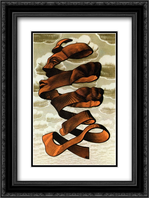 Rind 18x24 Black Ornate Wood Framed Art Print Poster with Double Matting by Escher, M.C.