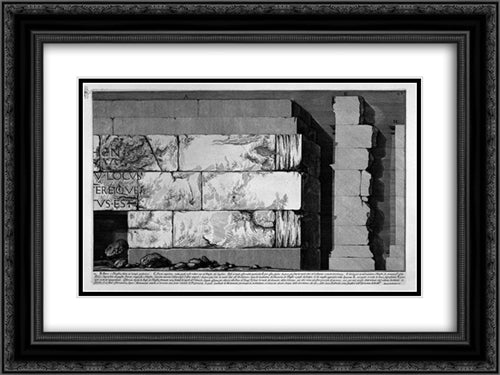 The Roman antiquities, t. 2, Plate V 24x18 Black Ornate Wood Framed Art Print Poster with Double Matting by Piranesi, Giovanni Battista