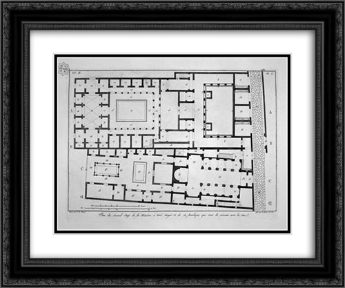 Aforesaid Section of the house 24x20 Black Ornate Wood Framed Art Print Poster with Double Matting by Piranesi, Giovanni Battista