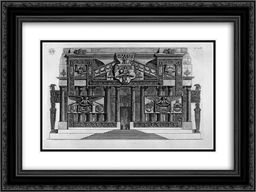 Architectural decoration 24x18 Black Ornate Wood Framed Art Print Poster with Double Matting by Piranesi, Giovanni Battista