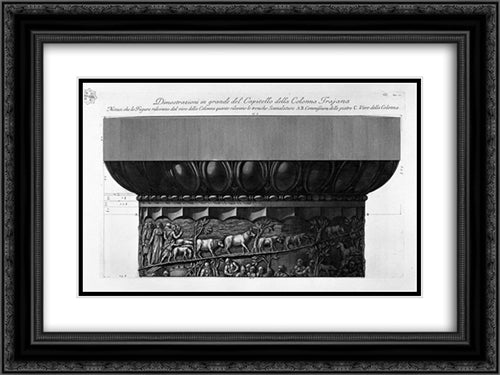 Demonstration in great capitals of the columns of Trajan 24x18 Black Ornate Wood Framed Art Print Poster with Double Matting by Piranesi, Giovanni Battista