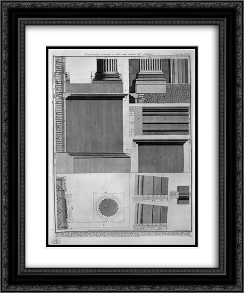 Demonstration in large parts of the interior of the Pantheon 20x24 Black Ornate Wood Framed Art Print Poster with Double Matting by Piranesi, Giovanni Battista