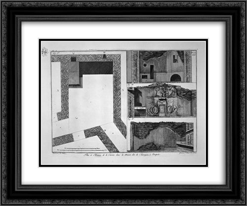 Demonstration of of the house itself 24x20 Black Ornate Wood Framed Art Print Poster with Double Matting by Piranesi, Giovanni Battista