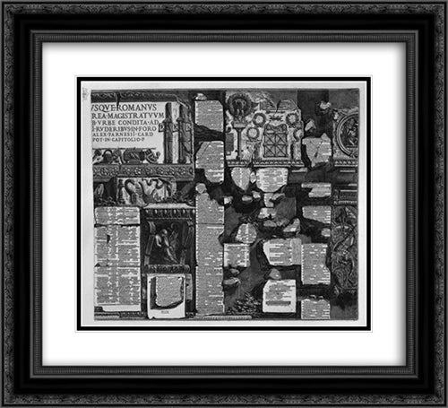 Following the above table 22x20 Black Ornate Wood Framed Art Print Poster with Double Matting by Piranesi, Giovanni Battista