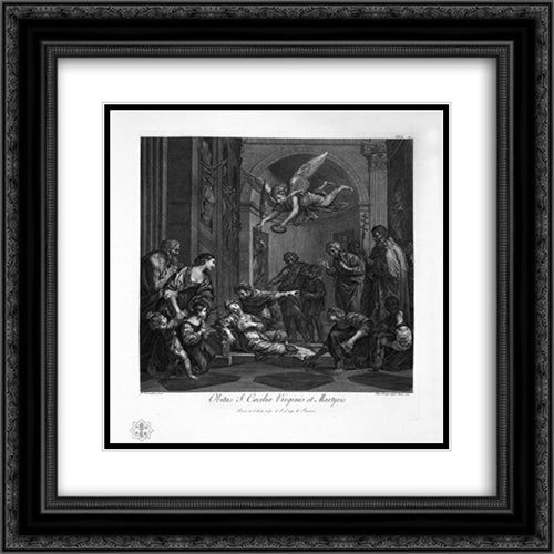 Galatea 20x20 Black Ornate Wood Framed Art Print Poster with Double Matting by Piranesi, Giovanni Battista