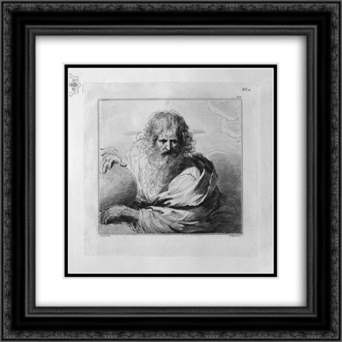 God the Father with the globe in his hands 20x20 Black Ornate Wood Framed Art Print Poster with Double Matting by Piranesi, Giovanni Battista