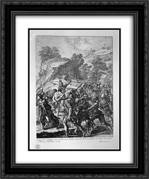 Jesus carried to Calvary 20x24 Black Ornate Wood Framed Art Print Poster with Double Matting by Piranesi, Giovanni Battista