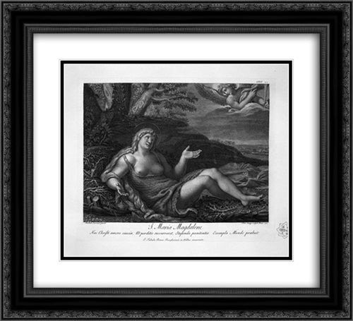 Nativity 22x20 Black Ornate Wood Framed Art Print Poster with Double Matting by Piranesi, Giovanni Battista