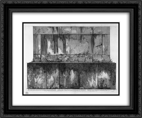 Pedestal of the same relief (two branches) 24x20 Black Ornate Wood Framed Art Print Poster with Double Matting by Piranesi, Giovanni Battista