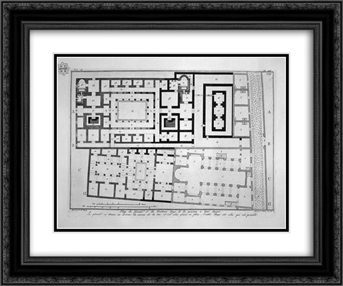 Section of the house 24x20 Black Ornate Wood Framed Art Print Poster with Double Matting by Piranesi, Giovanni Battista