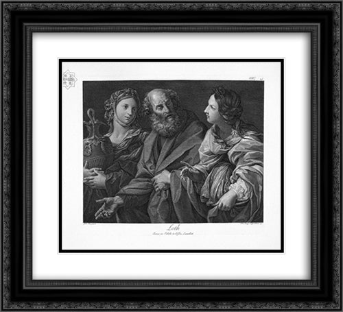 St. Jerome 22x20 Black Ornate Wood Framed Art Print Poster with Double Matting by Piranesi, Giovanni Battista