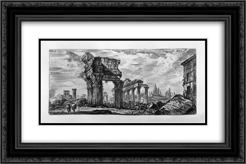 Table text: Following the inscriptions referred to in the previous plate and index tables contained in the work 24x16 Black Ornate Wood Framed Art Print Poster with Double Matting by Piranesi, Giovanni Battista