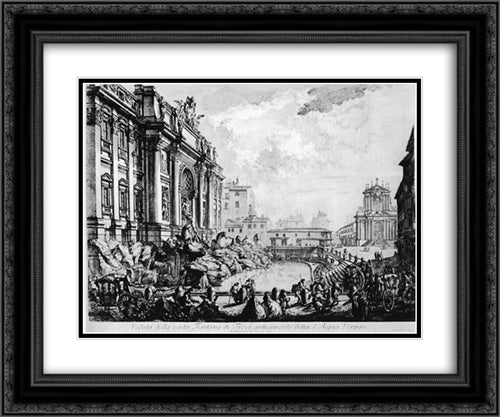 Vedute di Roma 24x20 Black Ornate Wood Framed Art Print Poster with Double Matting by Piranesi, Giovanni Battista