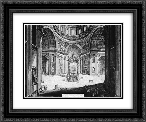 Vedute di Roma 24x20 Black Ornate Wood Framed Art Print Poster with Double Matting by Piranesi, Giovanni Battista