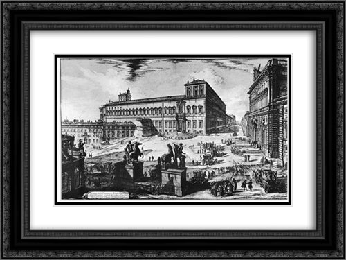 Vedute di Roma 24x18 Black Ornate Wood Framed Art Print Poster with Double Matting by Piranesi, Giovanni Battista