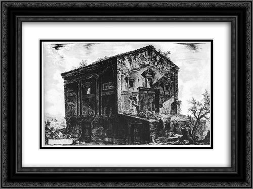 Vedute di Roma 24x18 Black Ornate Wood Framed Art Print Poster with Double Matting by Piranesi, Giovanni Battista