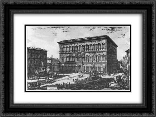 Vedute di Roma 24x18 Black Ornate Wood Framed Art Print Poster with Double Matting by Piranesi, Giovanni Battista