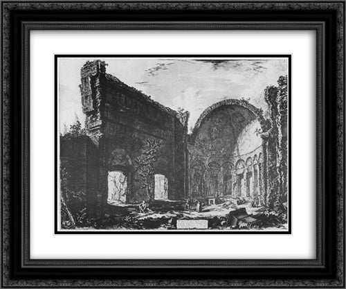 Vedute di Roma 24x20 Black Ornate Wood Framed Art Print Poster with Double Matting by Piranesi, Giovanni Battista