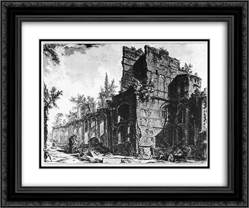 Vedute di Roma 24x20 Black Ornate Wood Framed Art Print Poster with Double Matting by Piranesi, Giovanni Battista