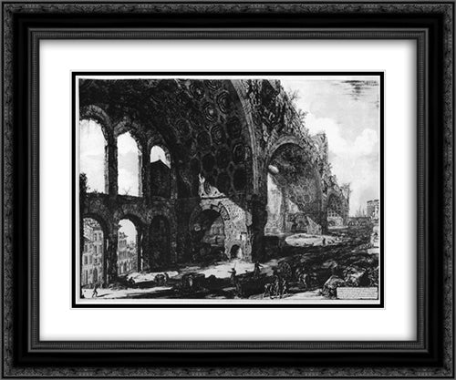 Vedute di Roma 24x20 Black Ornate Wood Framed Art Print Poster with Double Matting by Piranesi, Giovanni Battista