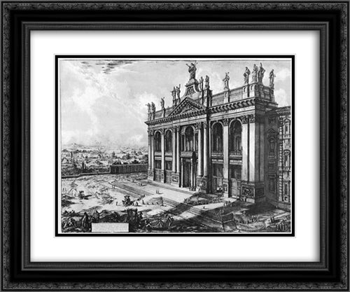 Vedute di Roma 24x20 Black Ornate Wood Framed Art Print Poster with Double Matting by Piranesi, Giovanni Battista