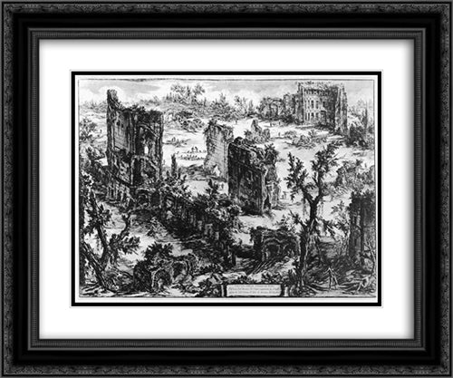 Vedute di Roma 24x20 Black Ornate Wood Framed Art Print Poster with Double Matting by Piranesi, Giovanni Battista