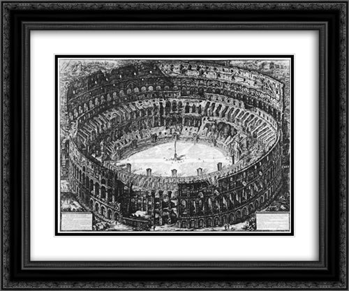 Vedute di Roma 24x20 Black Ornate Wood Framed Art Print Poster with Double Matting by Piranesi, Giovanni Battista