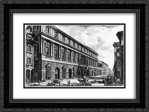 Vedute di Roma 24x18 Black Ornate Wood Framed Art Print Poster with Double Matting by Piranesi, Giovanni Battista