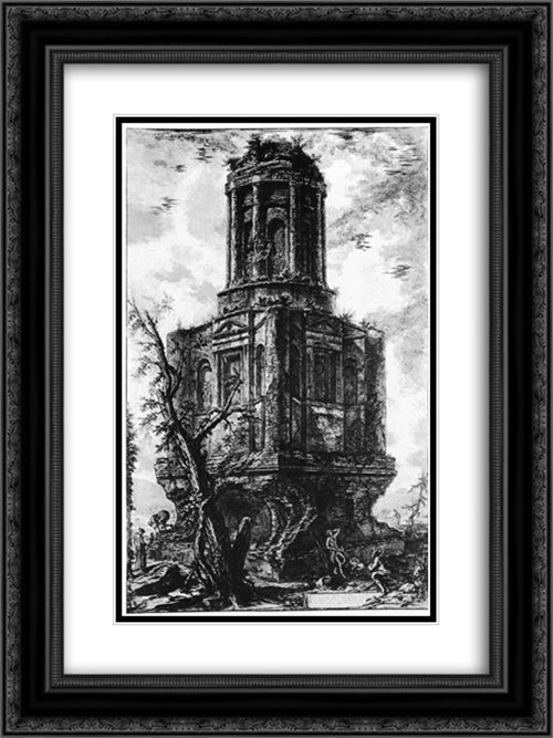 Vedute di Roma 18x24 Black Ornate Wood Framed Art Print Poster with Double Matting by Piranesi, Giovanni Battista