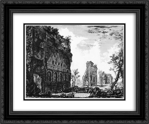 Vedute di Roma 24x20 Black Ornate Wood Framed Art Print Poster with Double Matting by Piranesi, Giovanni Battista