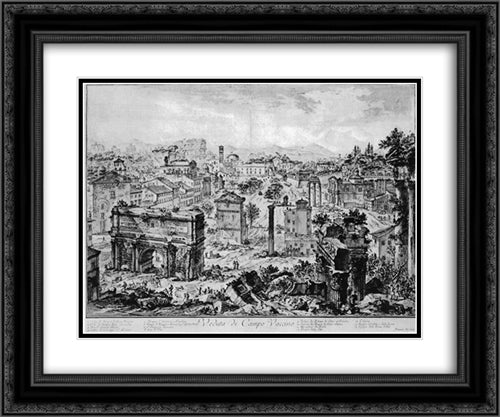 Vedute di Roma 24x20 Black Ornate Wood Framed Art Print Poster with Double Matting by Piranesi, Giovanni Battista