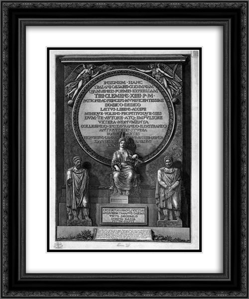 Vedute di Roma 20x24 Black Ornate Wood Framed Art Print Poster with Double Matting by Piranesi, Giovanni Battista