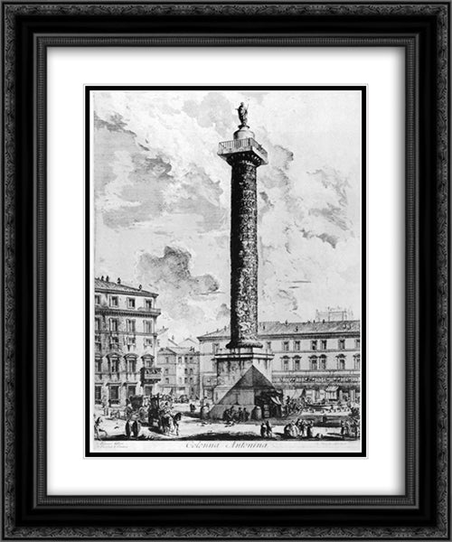 Vedute di Roma 20x24 Black Ornate Wood Framed Art Print Poster with Double Matting by Piranesi, Giovanni Battista