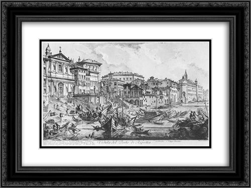 Vedute di Roma 24x18 Black Ornate Wood Framed Art Print Poster with Double Matting by Piranesi, Giovanni Battista