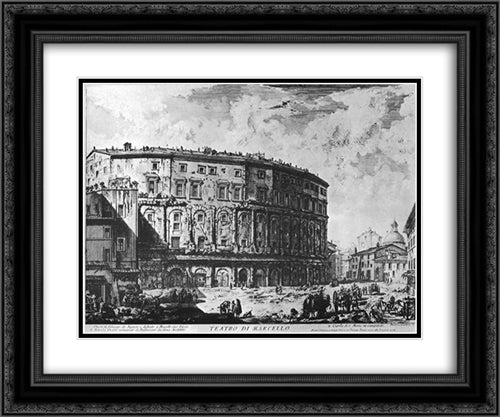 Vedute di Roma 24x20 Black Ornate Wood Framed Art Print Poster with Double Matting by Piranesi, Giovanni Battista