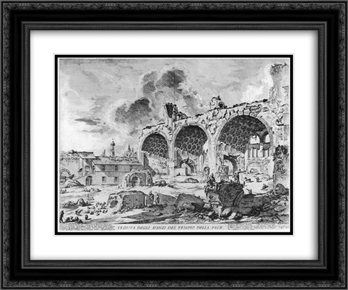 Vedute di Roma 24x20 Black Ornate Wood Framed Art Print Poster with Double Matting by Piranesi, Giovanni Battista