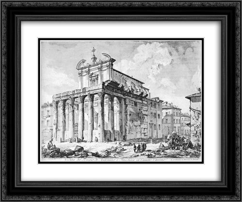 Vedute di Roma 24x20 Black Ornate Wood Framed Art Print Poster with Double Matting by Piranesi, Giovanni Battista