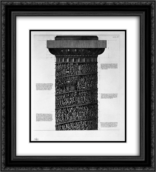 View of main facade of the Antonine column, in six tables 20x22 Black Ornate Wood Framed Art Print Poster with Double Matting by Piranesi, Giovanni Battista