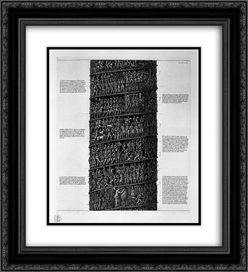 View of main facade of the Antonine column, in six tables 20x22 Black Ornate Wood Framed Art Print Poster with Double Matting by Piranesi, Giovanni Battista