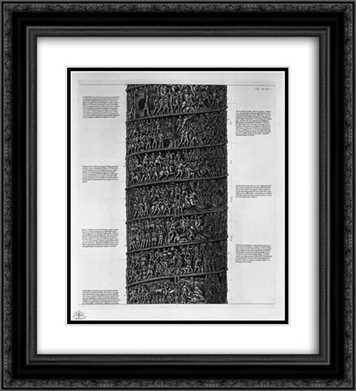 View of main facade of the Antonine column, in six tables 20x22 Black Ornate Wood Framed Art Print Poster with Double Matting by Piranesi, Giovanni Battista