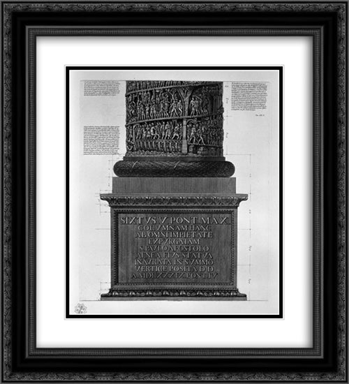 View of main facade of the Antonine column, in six tables 20x22 Black Ornate Wood Framed Art Print Poster with Double Matting by Piranesi, Giovanni Battista