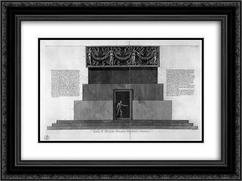 View of main facade of the Antonine column, in six tables 24x18 Black Ornate Wood Framed Art Print Poster with Double Matting by Piranesi, Giovanni Battista