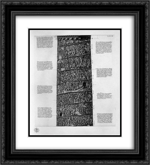 View of main facade of the Trajan Column, six boards together 20x22 Black Ornate Wood Framed Art Print Poster with Double Matting by Piranesi, Giovanni Battista