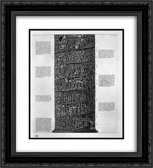 View of main facade of the Trajan Column, six boards together 20x22 Black Ornate Wood Framed Art Print Poster with Double Matting by Piranesi, Giovanni Battista