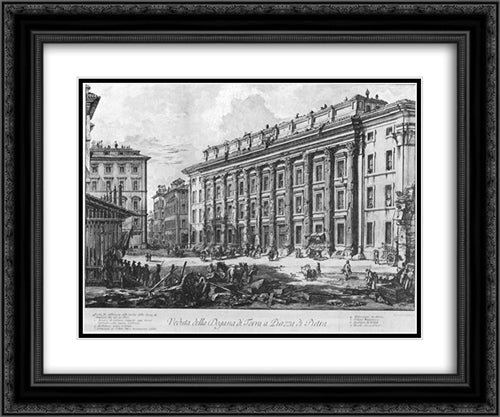 Vedute di Roma 24x20 Black Ornate Wood Framed Art Print Poster with Double Matting by Piranesi, Giovanni Battista