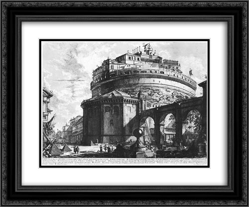 Vedute di Roma 24x20 Black Ornate Wood Framed Art Print Poster with Double Matting by Piranesi, Giovanni Battista