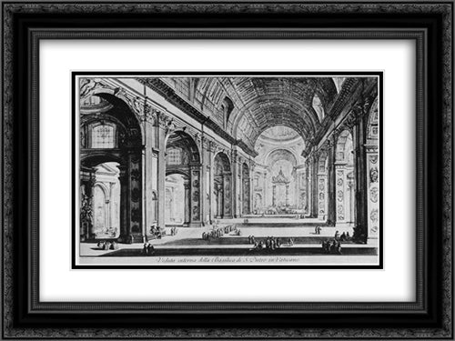 Vedute di Roma 24x18 Black Ornate Wood Framed Art Print Poster with Double Matting by Piranesi, Giovanni Battista