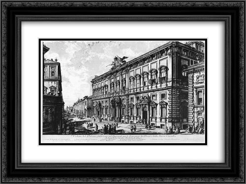 Vedute di Roma 24x18 Black Ornate Wood Framed Art Print Poster with Double Matting by Piranesi, Giovanni Battista